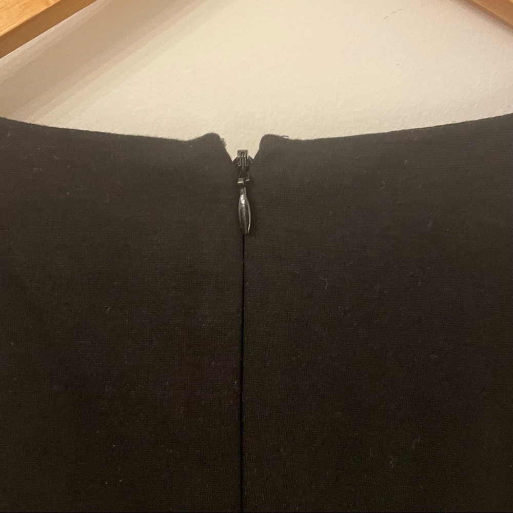 Talbots Black Dress with White Fringe Trim Size 2 - Picture 6 of 8